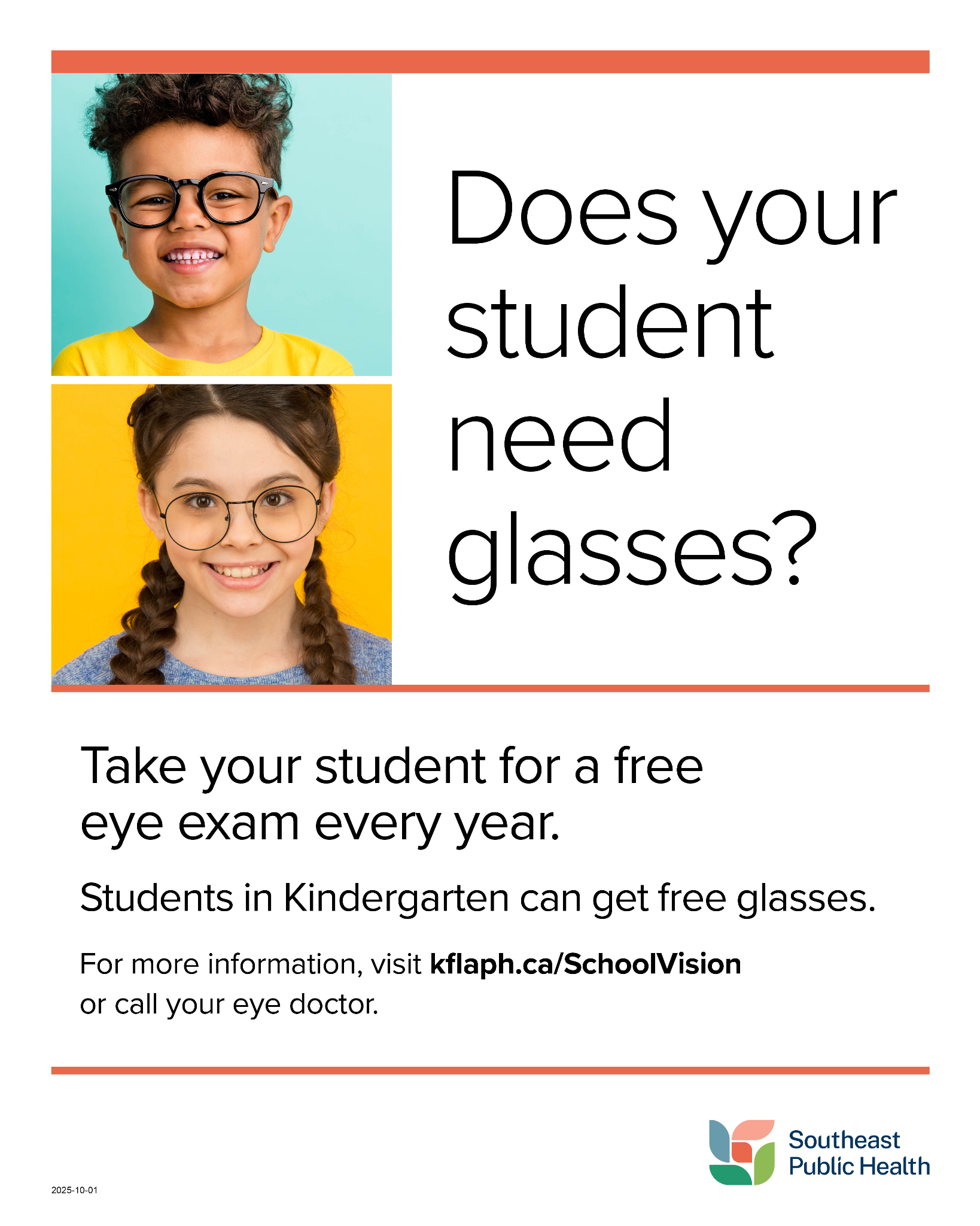 2025 10 01 newsletter insert does your student need glasses 2 